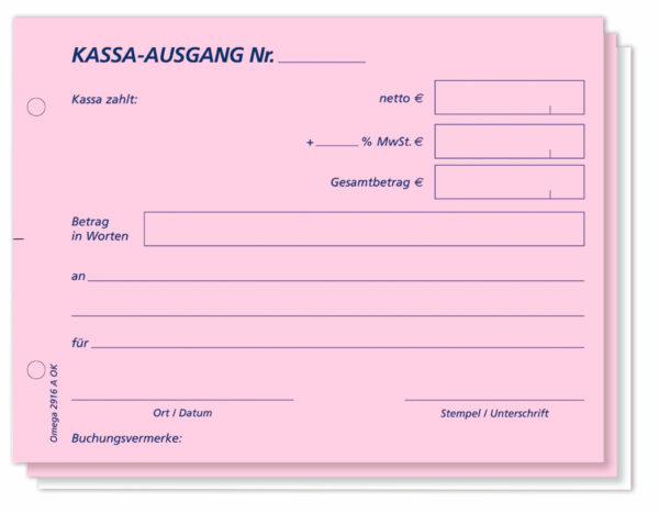 Kassa Ein/Ausgang 926 OK OMEGADruck